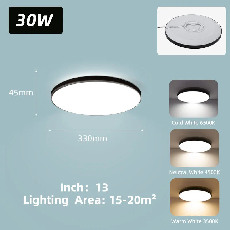 Modern Gold Flush Mount LED Ceiling Light for Kitchens and Bathrooms