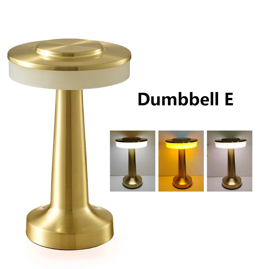 Modern Rechargeable Metal Table Lamp for Restaurants and Cafes