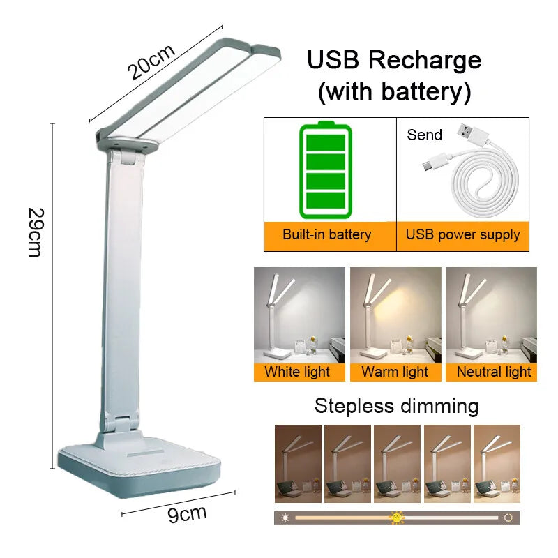 Dimmable LED Desk Lamp with Touch Control for Modern Offices and Bedrooms