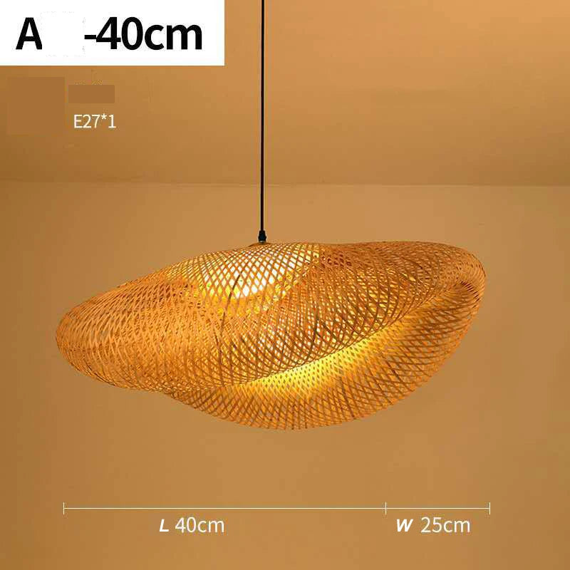 Handmade Rattan Bamboo Pendant Light for Rustic Cafes and Restaurants