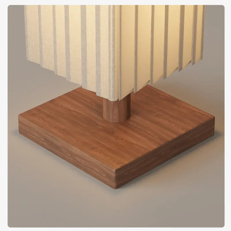 Modern Fabric and Wood Floor Lamp for Living Room and Bedroom