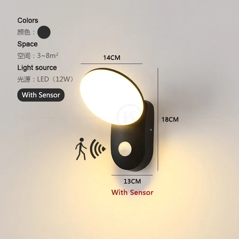 Modern Motion Sensor LED Outdoor Wall Light for Gardens and Pathways