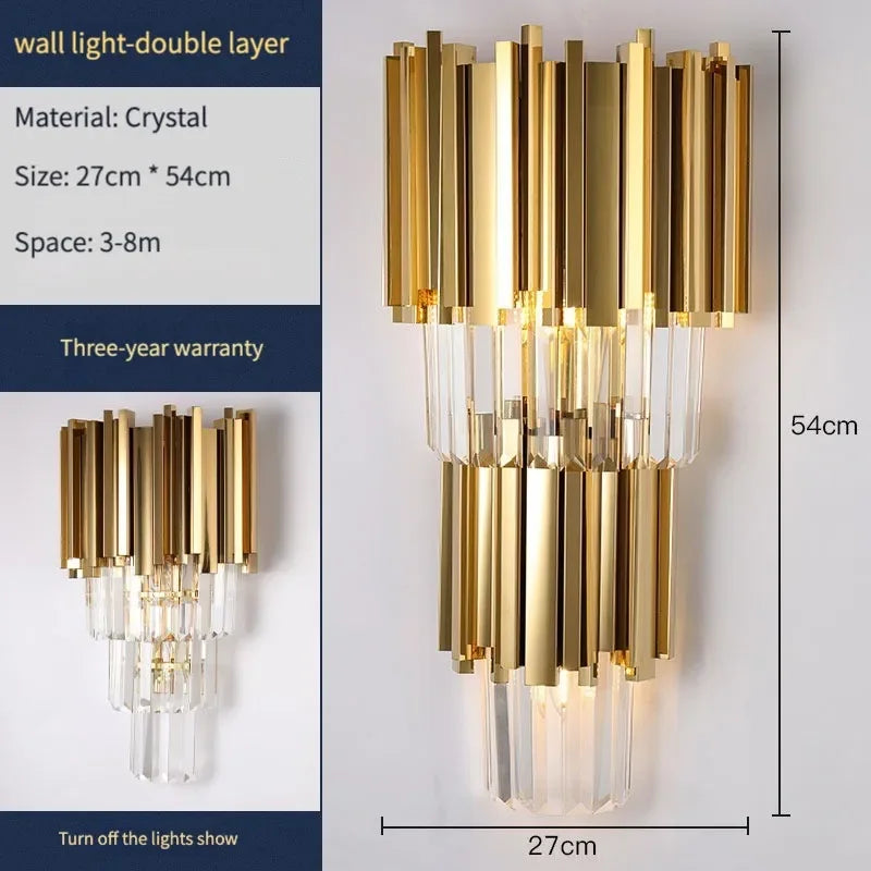 Modern Gold and Black Crystal Chandelier for Luxury Hotel and Living Room