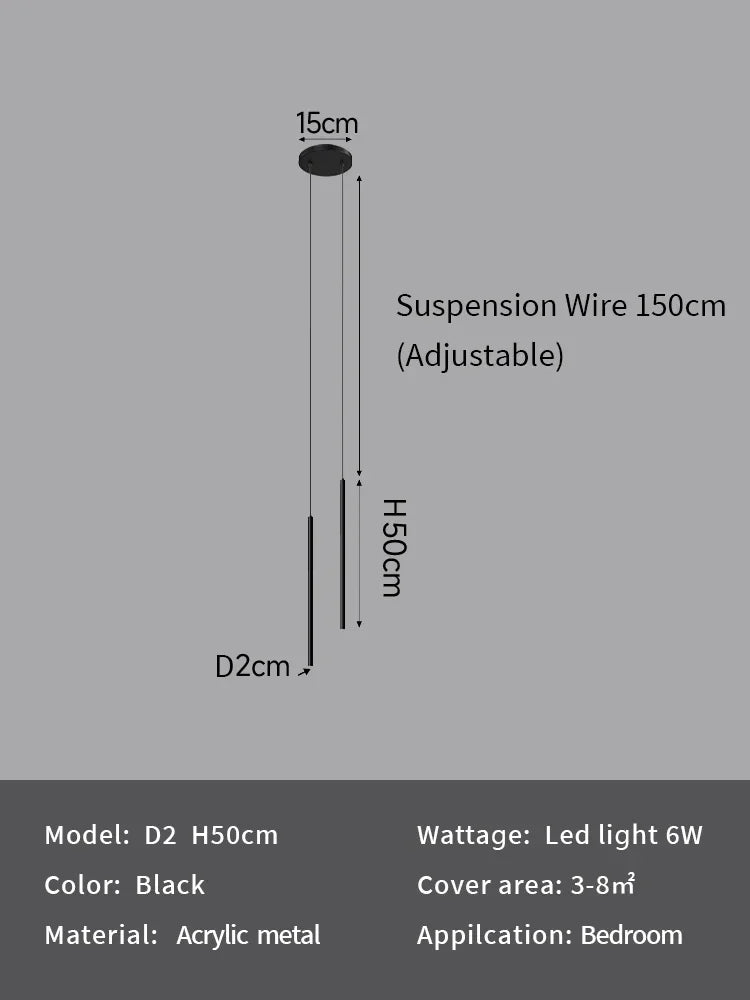 Modern Minimalist LED Pendant Light for Bedroom Bedside and Coffee Bar Decor