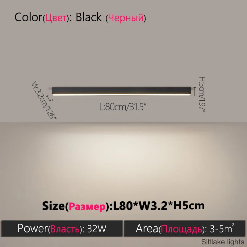 Minimalist LED Linear Ceiling Light for Modern Living Rooms and Offices