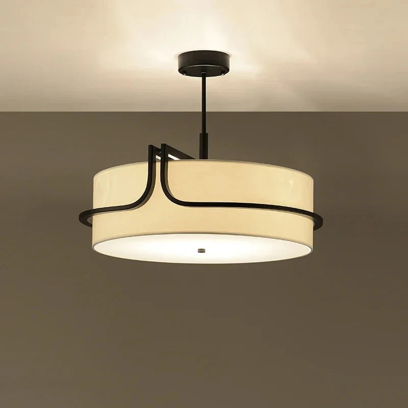 Modern Fabric Drum Pendant Light for Elegant Dining Rooms and Bedrooms