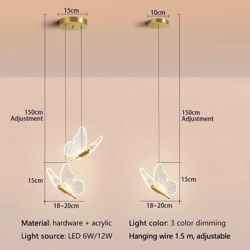 Modern Butterfly Pendant Light for Elegant Dining Rooms and Living Spaces