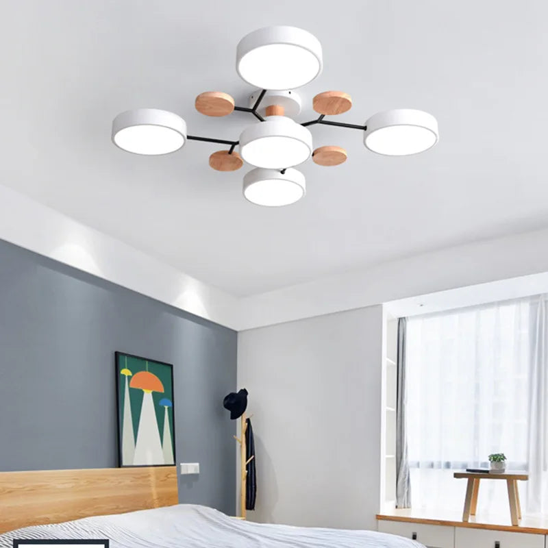 Modern LED Ceiling Chandelier with Adjustable Lighting for Living and Dining Rooms
