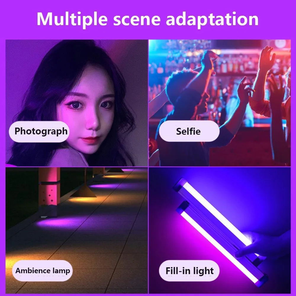 Portable RGB LED Light Stick for Ambient Room Lighting and Photography