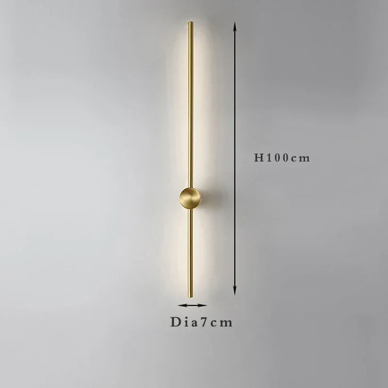 Nordic Minimalist Linear Wall Light for Modern Hotel and Living Spaces