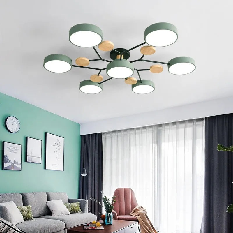 Modern LED Ceiling Chandelier with Adjustable Lighting for Living and Dining Rooms