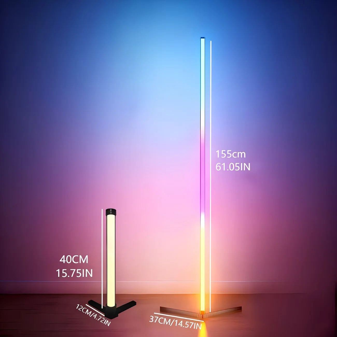 Modern LED Floor Lamp with Music Sync for Living Room Ambiance