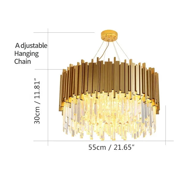 Modern Gold and Black Crystal Chandelier for Luxury Hotel and Living Room