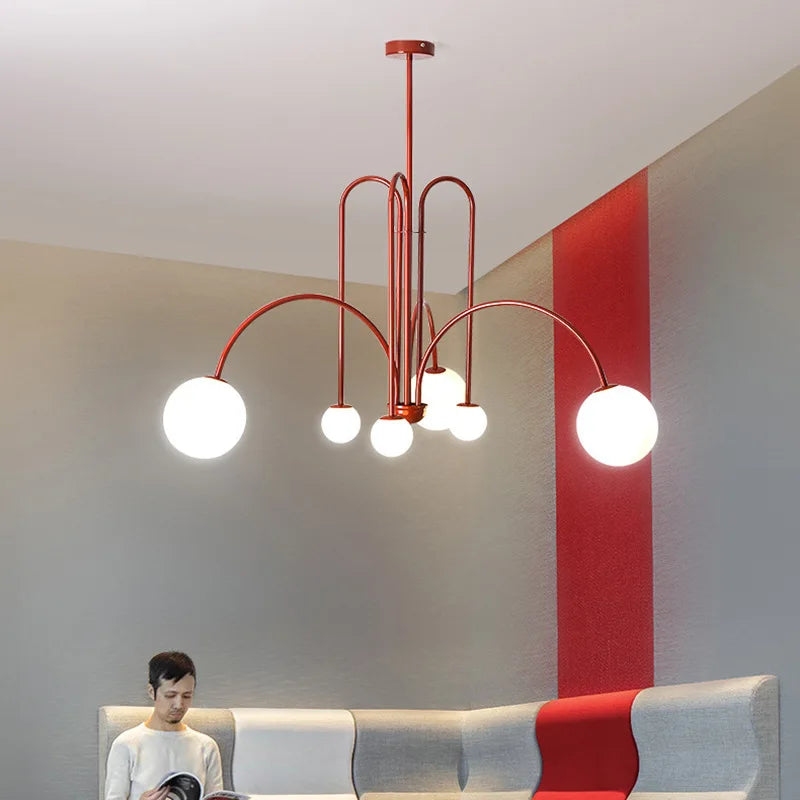 Nordic Glass Globe LED Chandelier for Modern Dining Rooms and Cafes