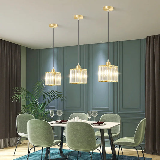 Modern K9 Crystal Pendant Light for Elegant Dining Rooms and Hallways