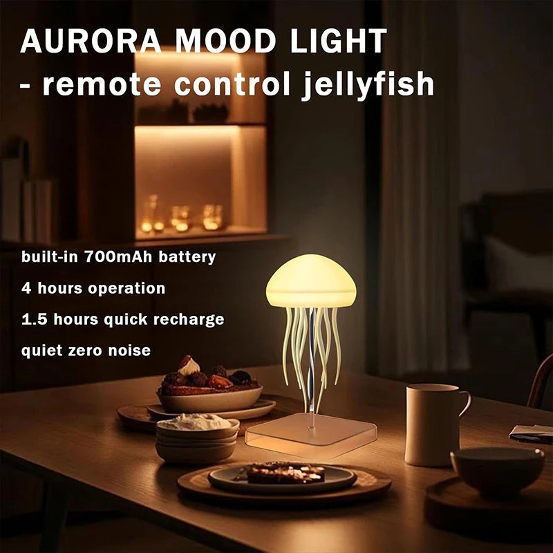 Ambient LED Jellyfish Night Light with Remote for Home and Office Decor