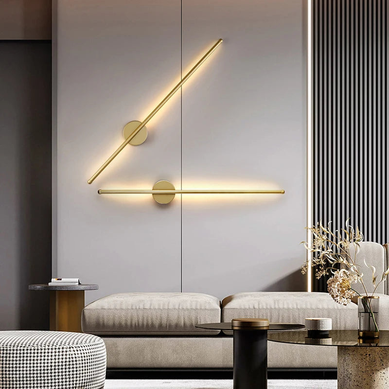 Modern LED Wall Sconce in Gold and Black for Sophisticated Hallways