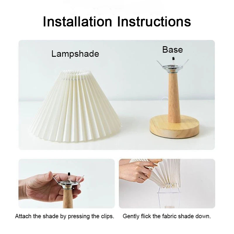 Nordic Pleated Table Lamp for Modern Bedroom and Cafe Ambiance