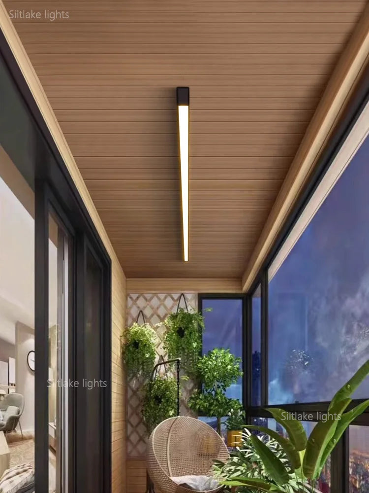Minimalist LED Linear Ceiling Light for Modern Living Rooms and Offices