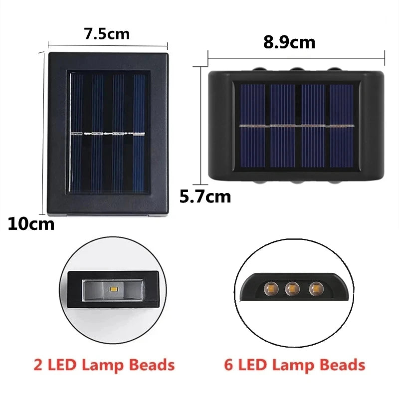 Modern Solar LED Outdoor Wall Light with Motion Sensor for Garden Security