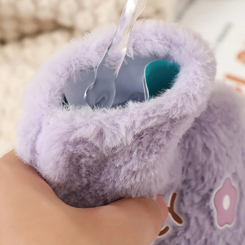 Mini Wärmflasche mit Plüschbezug 250 ml Handwärmer für Kinder und unterwegs
