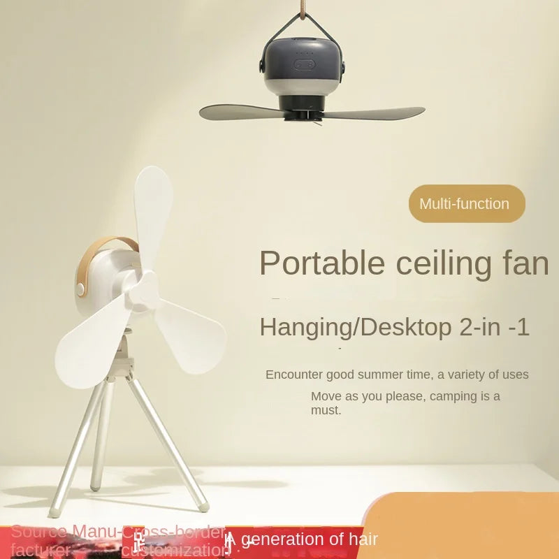 Portable Wireless Ceiling Fan Light with Remote for Home and Camping