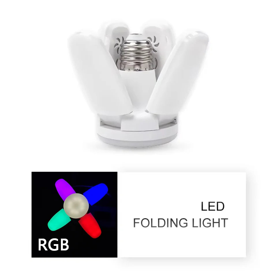 Foldable LED Ceiling Light with Motion Sensor for Garages and Warehouses