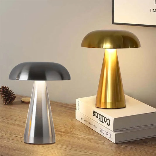 Mushroom Retro Table Lamp with Dimmable LED for Cafes and Desks