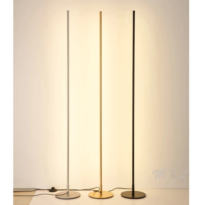 Modern Minimalist LED Floor Lamp in Gold for Living Rooms and Offices