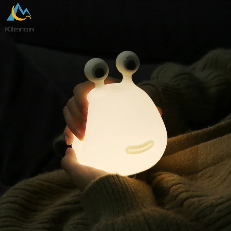 Soft Silicone Slug LED Night Light for Nursery and Kids Rooms