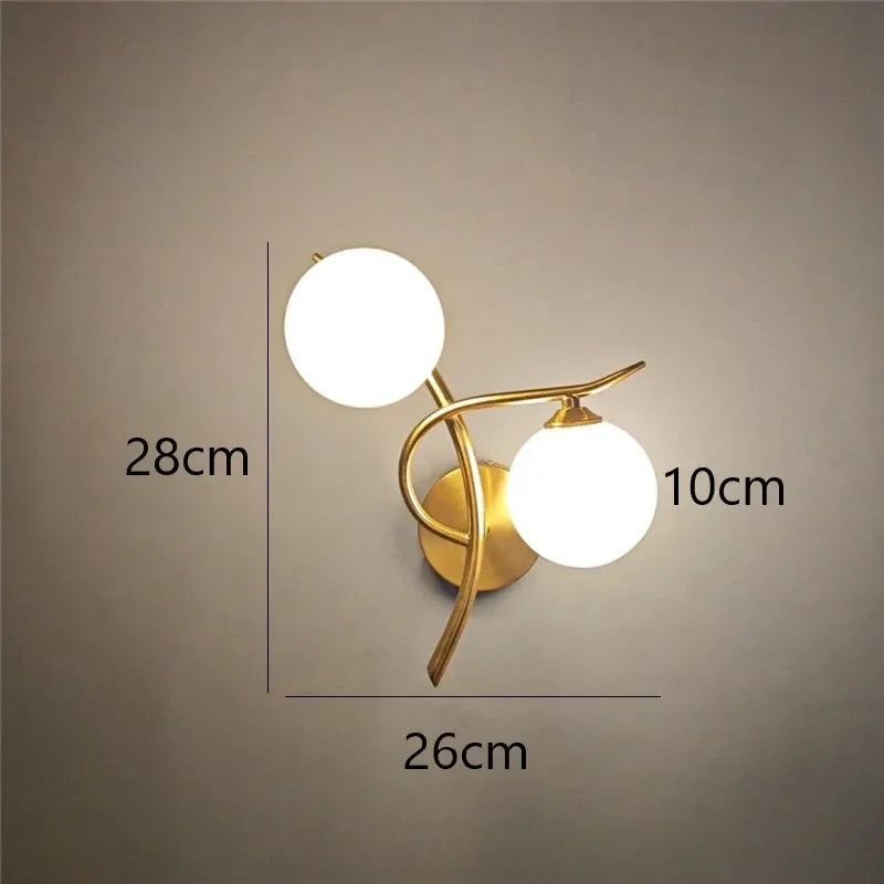 Nordic Glass Ball Wall Lamp for Modern Bedrooms and Hallways