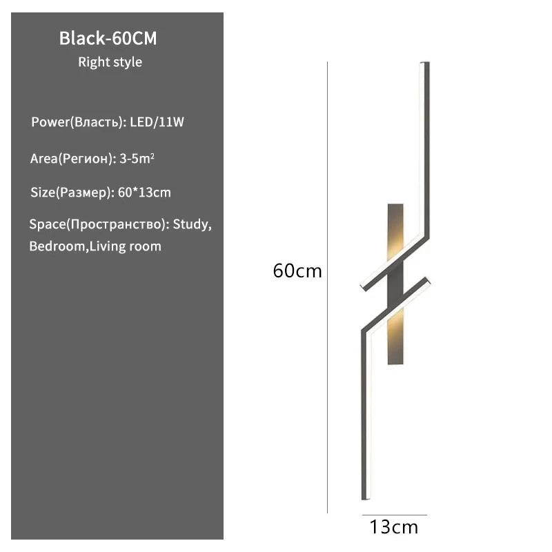 Minimalist LED Strip Wall Sconce for Modern Living Room and Bedroom Interiors