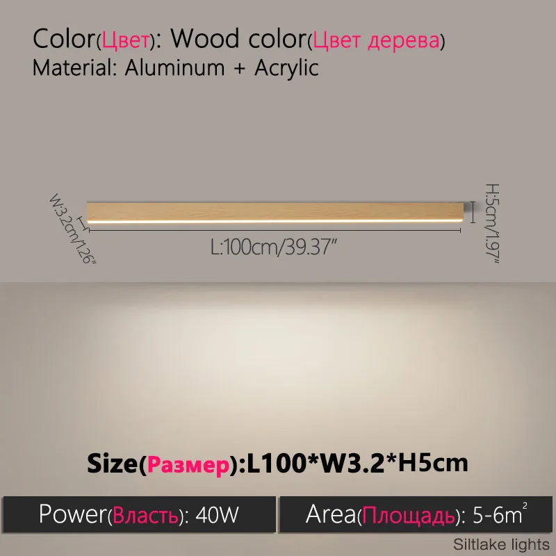 Minimalist LED Linear Ceiling Light for Modern Living Rooms and Offices