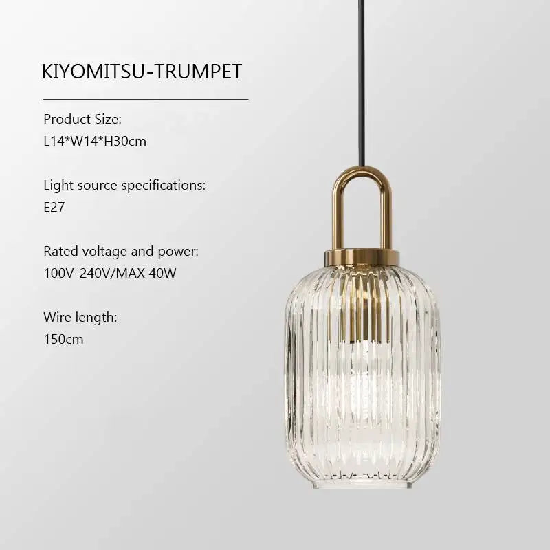 Modern Striped Glass Pendant Light for Kitchen Island and Dining Rooms
