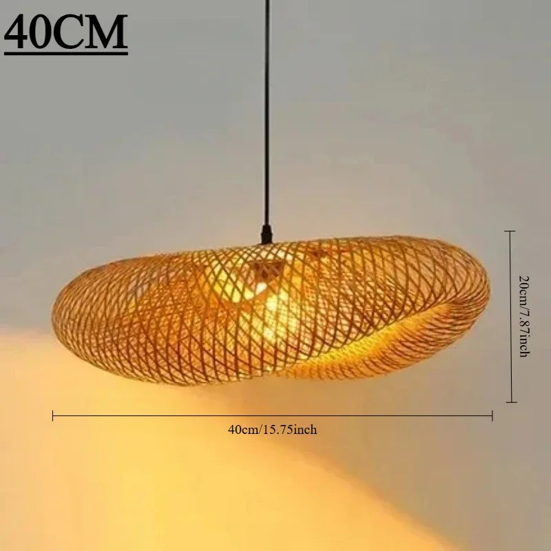 Handmade Bamboo Pendant Light for Rustic Kitchen and Living Room Decor