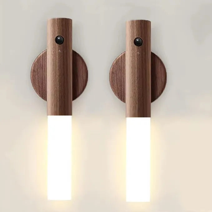 Magnetic Wooden LED Motion Sensor Light for Hallways and Bedrooms