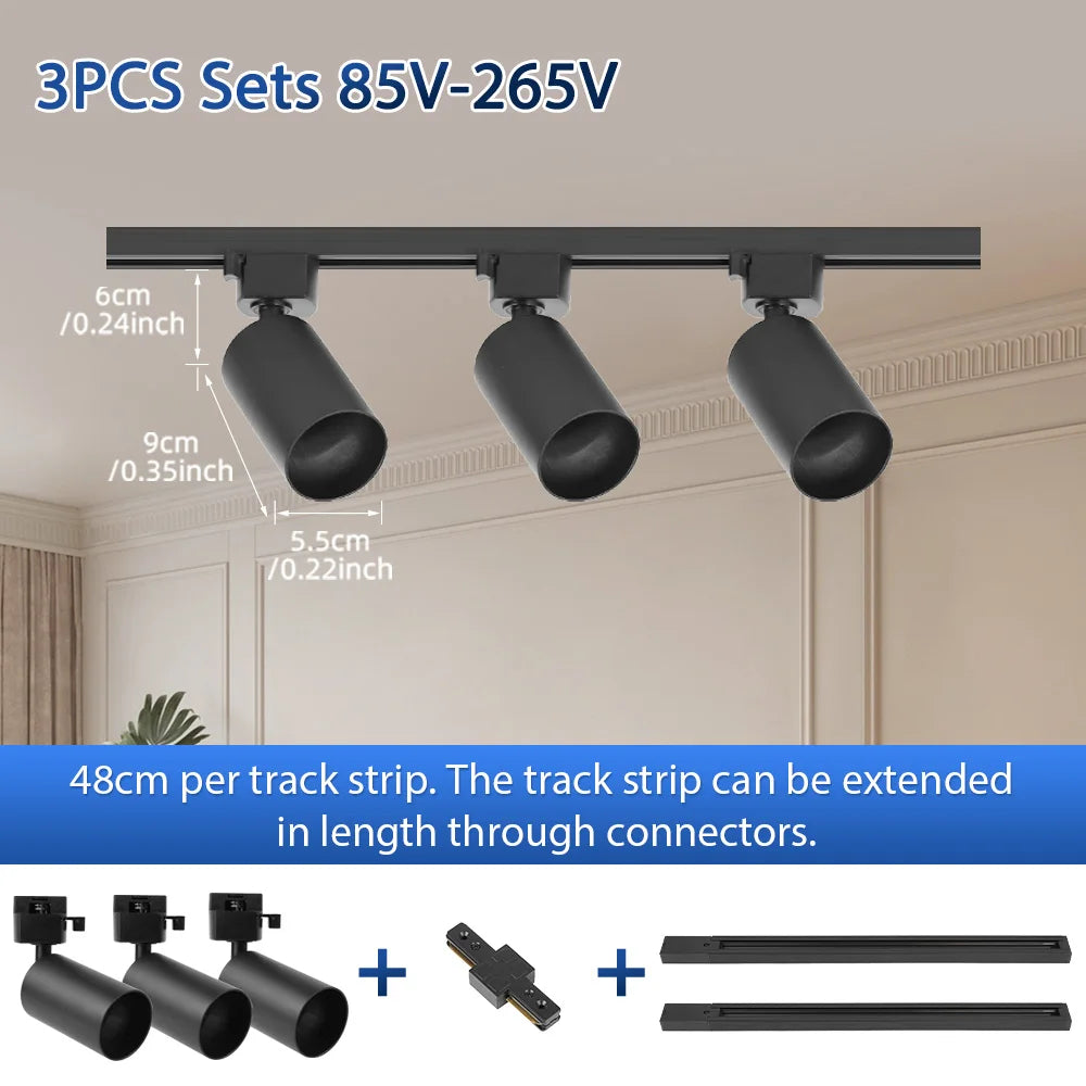 Modern LED Track Lighting Set for Kitchens and Commercial Retail Spaces
