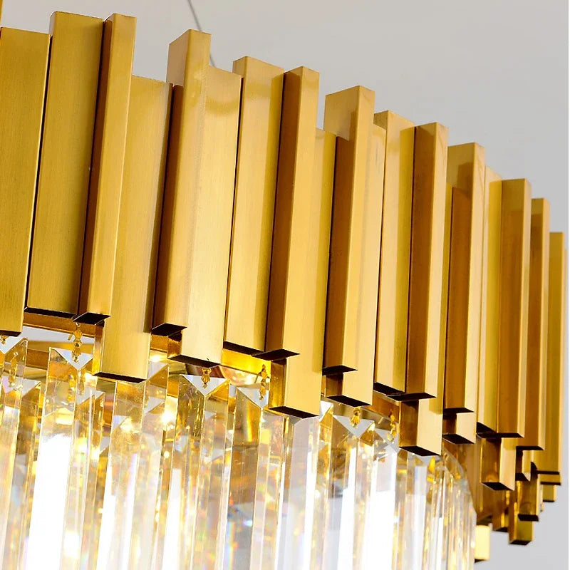 Modern Gold and Black Crystal Chandelier for Luxury Hotel and Living Room