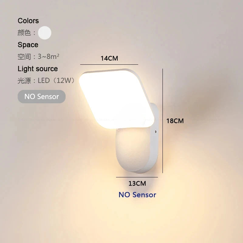 Modern Motion Sensor LED Outdoor Wall Light for Gardens and Pathways