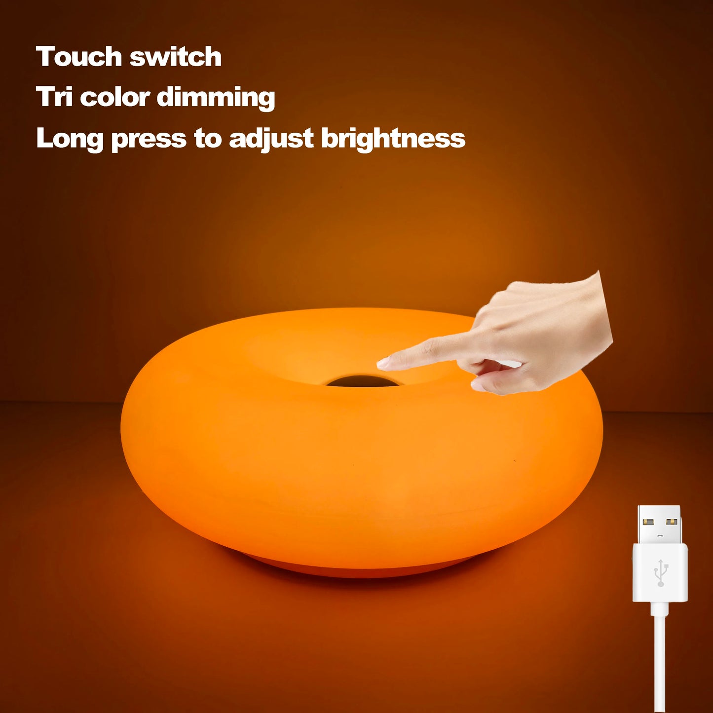 Bauhaus Donut Table Lamp with USB Port for Modern Bedrooms and Cafes