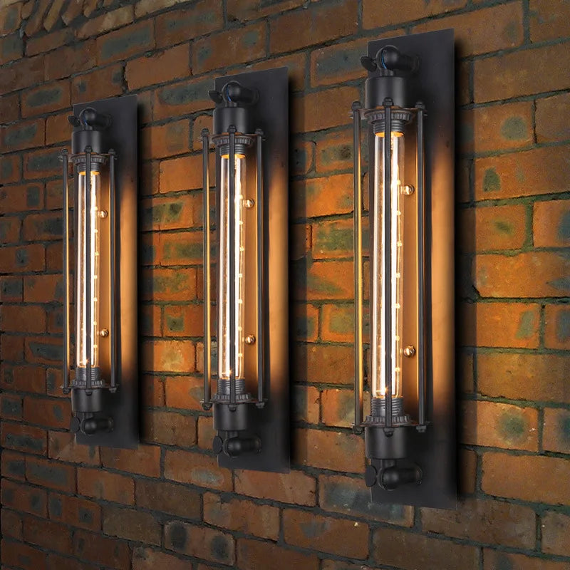 Industrial Iron Wall Lamp for Restaurants and Modern Loft Interiors