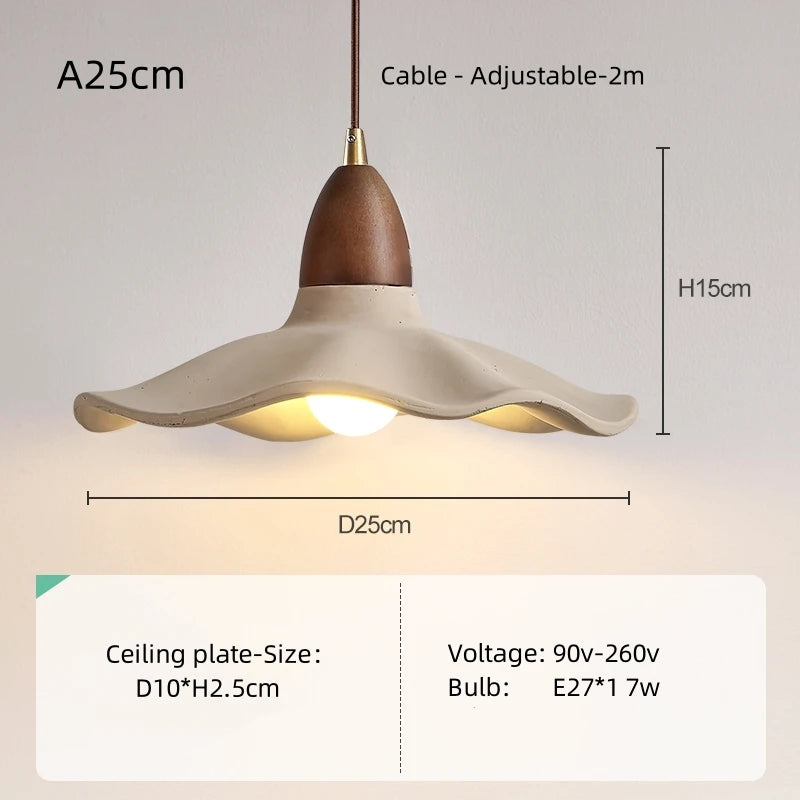 Wabi-Sabi Cream Pendant Light for Minimalist Restaurants and Bedroom Decor