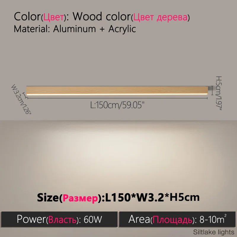 Minimalist LED Linear Ceiling Light for Modern Living Rooms and Offices