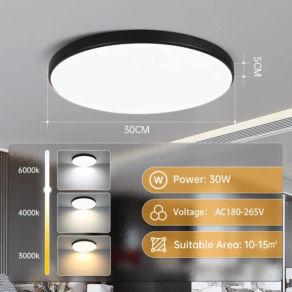 Modern Ultra-Thin LED Ceiling Light for Contemporary Bedrooms and Kitchens