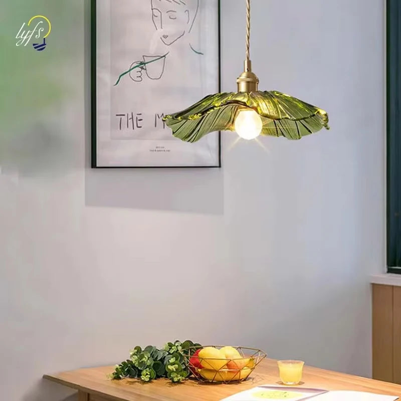 Vintage Floral Glass Pendant Light for Elegant Dining Rooms and Cafes