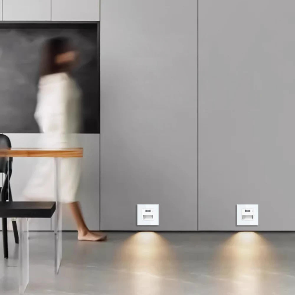 Recessed LED Stair Wall Light with Motion Sensor for Modern Corridors