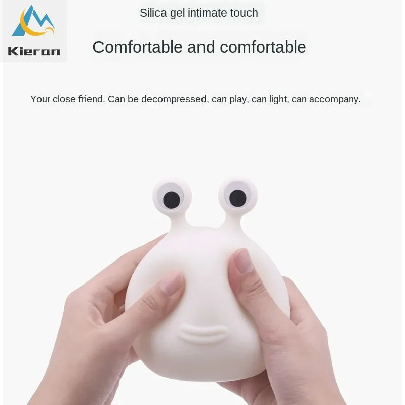 Soft Silicone Slug LED Night Light for Nursery and Kids Rooms