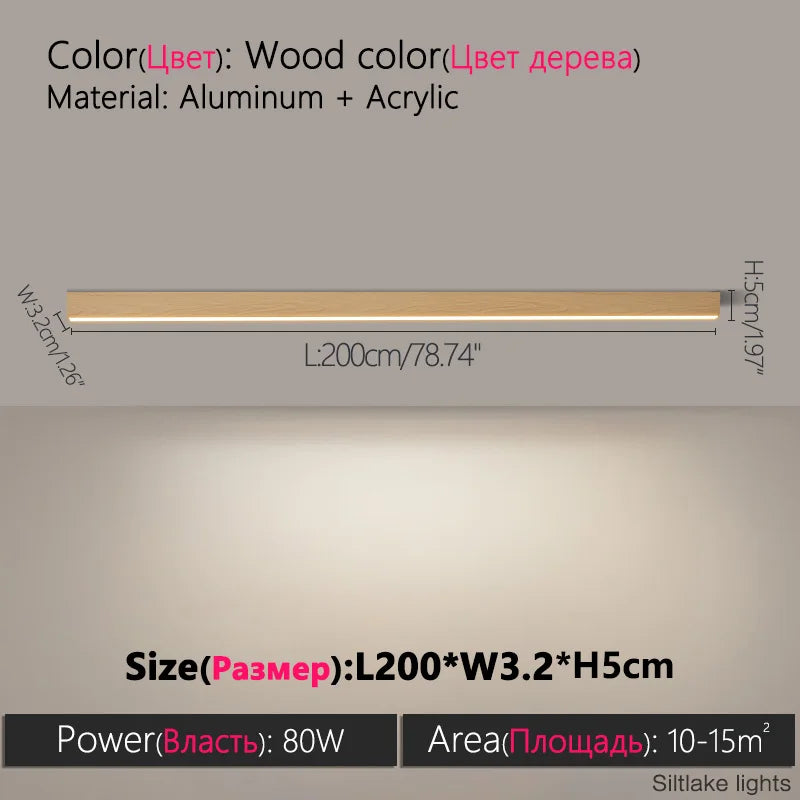 Minimalist LED Linear Ceiling Light for Modern Living Rooms and Offices