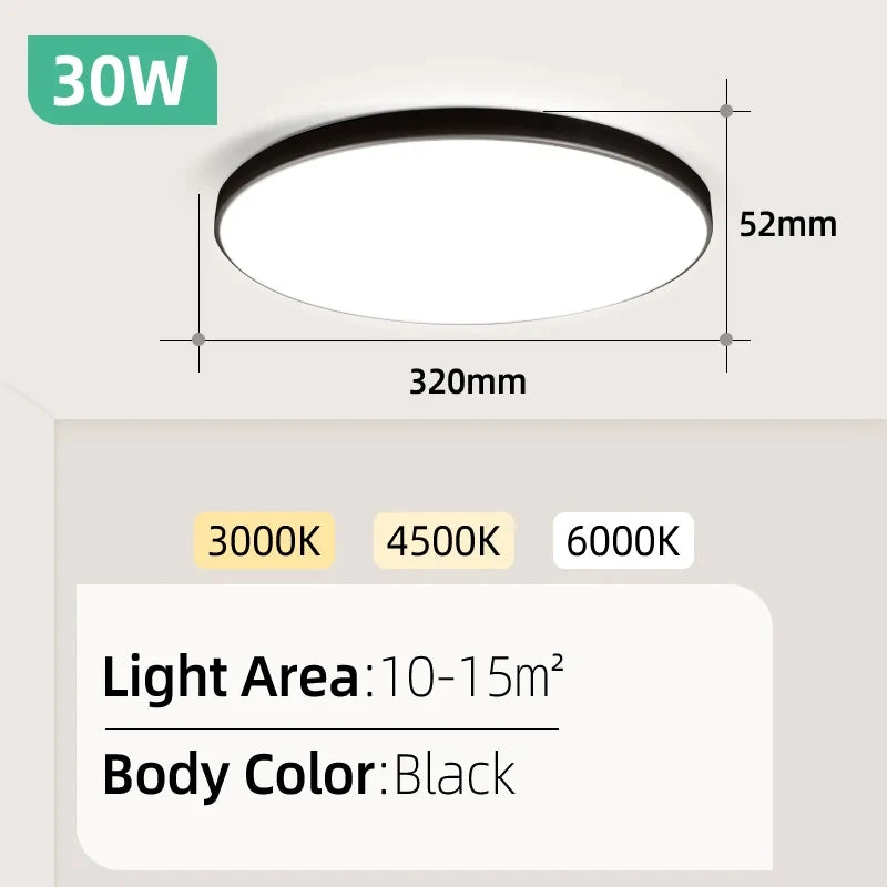 Ultra Thin LED Ceiling Light for Modern Living Rooms and Bedrooms