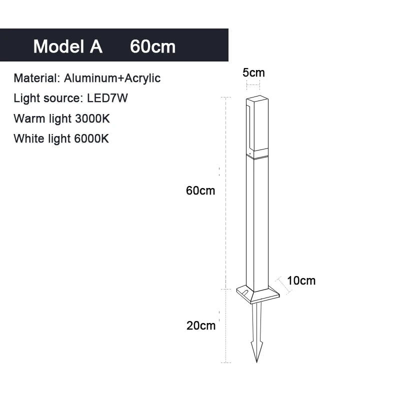 Modern LED Post Light for Garden Villa and Outdoor Landscaping